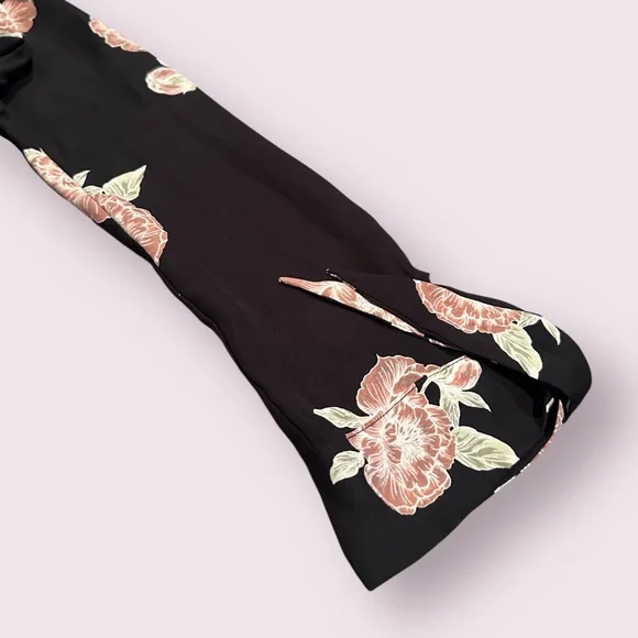 Women's Cupcakes & Cashmere Black Blouse with Pink Floral Cold Shoulder Design - Picture 4 of 11